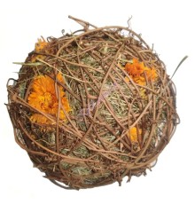 HF Плетеный шар с горным сеном и цветами календулы