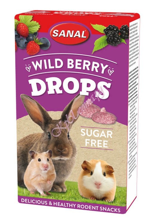 Sanal дропсы для грызунов с ягодами без сахара Wildberry Drops sugar free