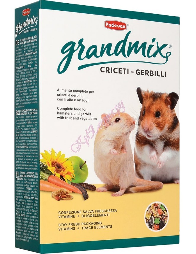 Padovan основной корм для хомяков, мышей и песчанок GrandMix Criceti Gerbilli 1 кг.