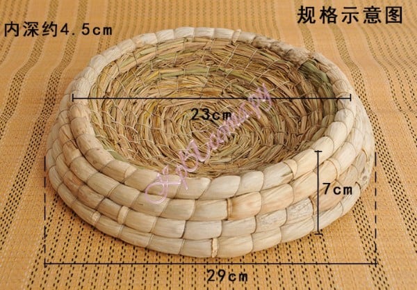 Лежак плетеный для грызунов Круглая плетеная лежанка вид 2