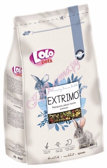 Премиум корм для кроликов экструдированный Lolo Pets Premium Extrimo Rabbit 750 г.