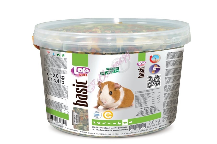 Полнорационный корм для морских свинок, ведро Lolo Pets Food Complete Guinea Pig Bucket 2 кг.