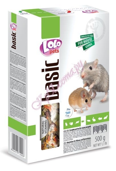 Полнорационный корм для мышей и песчанок LoLo Pets Food Complete Mice 500 г.