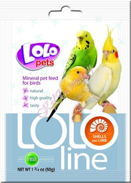 Подкормка для птиц Ракушки и кальций LoLo Pets Lololine Shells & Lime 50 г.