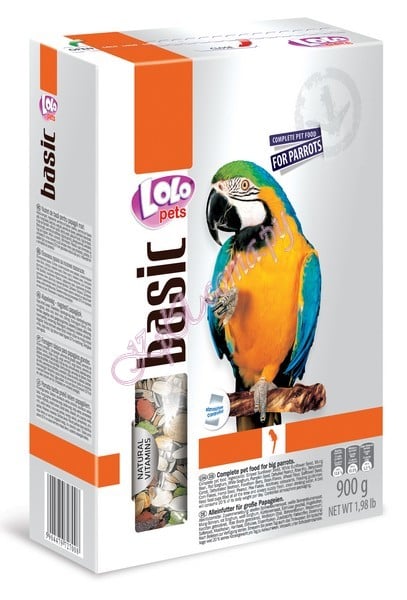 Полнорационный корм для крупных попугаев LoLo Pets Parrots Food Complete 900 г.
