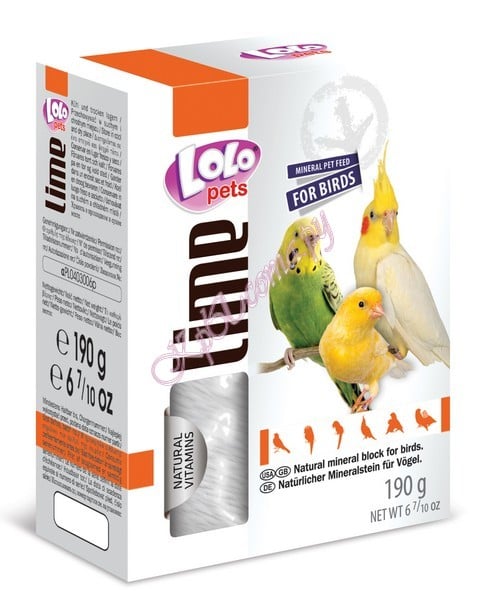 Минеральный камень натуральный для птиц XL LoLo Pets Mineral block for birds- Natural XL 190 г.