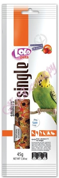 Фруктовая палочка для волнистых попугаев Lolo Pets Smakers Weekend Style Budgies фруктовый 45 г.