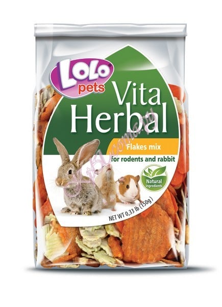 Хербал Микс хлопьев для грызунов Lolo Pets Herbal Flakes Mix 150 г.